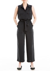 Max Studio Women's Peachskin Tab Sleeve Jumpsuit with Pockets