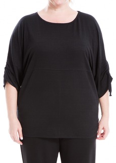 Max Studio Women's Plus Size Cinched Sleeve Knit Top