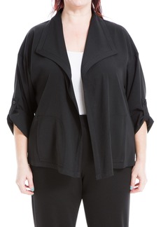 Max Studio Women's Plus Size Draped Open Front Twill Jacket
