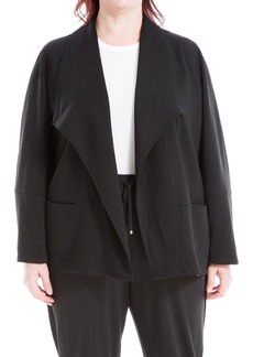 Max Studio Women's Plus Size Scuba Drape Front Jacket