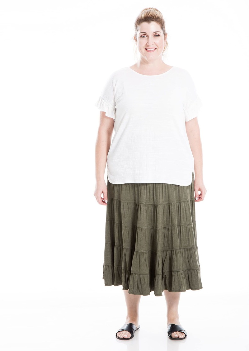 Max Studio Women's Plus Size Tier Maxi Skirt