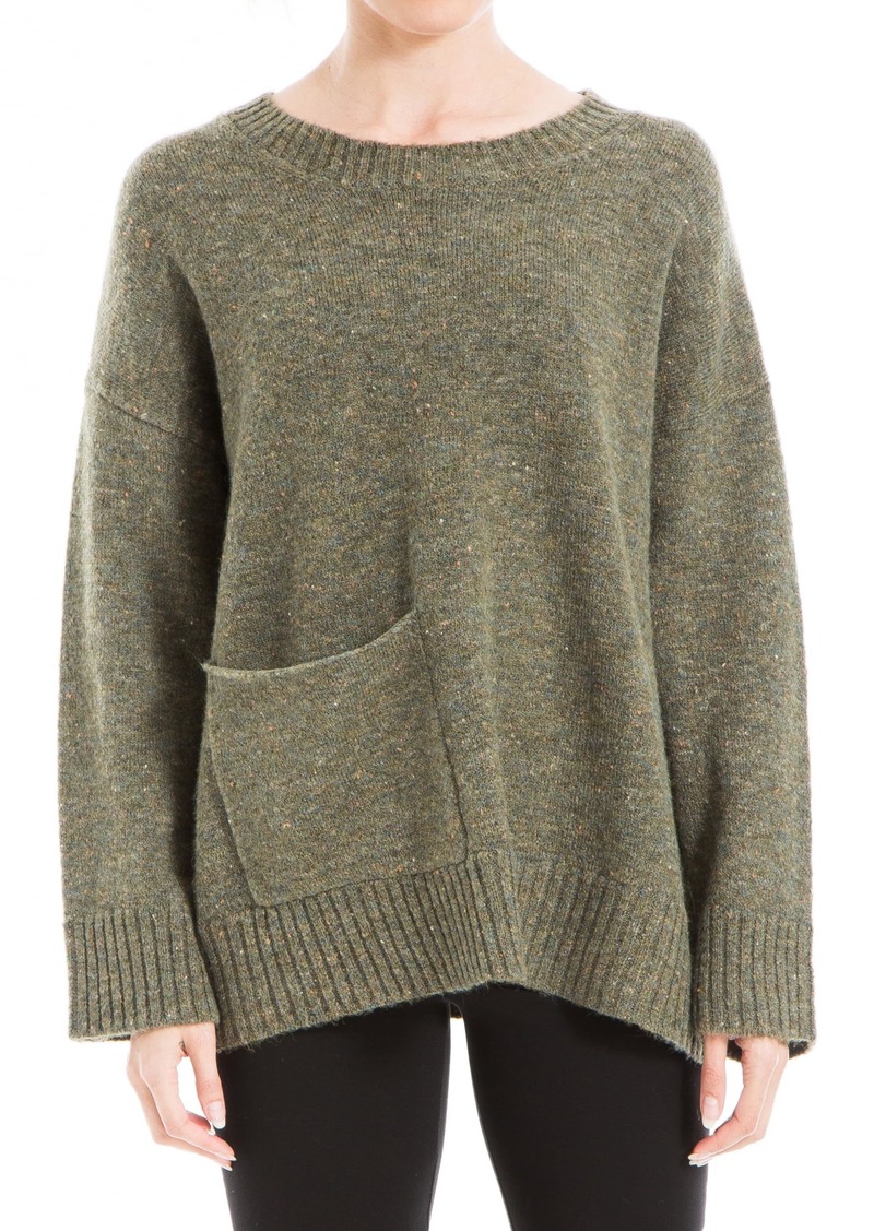 Max Studio Women's Pocket Detail Tweed Sweater