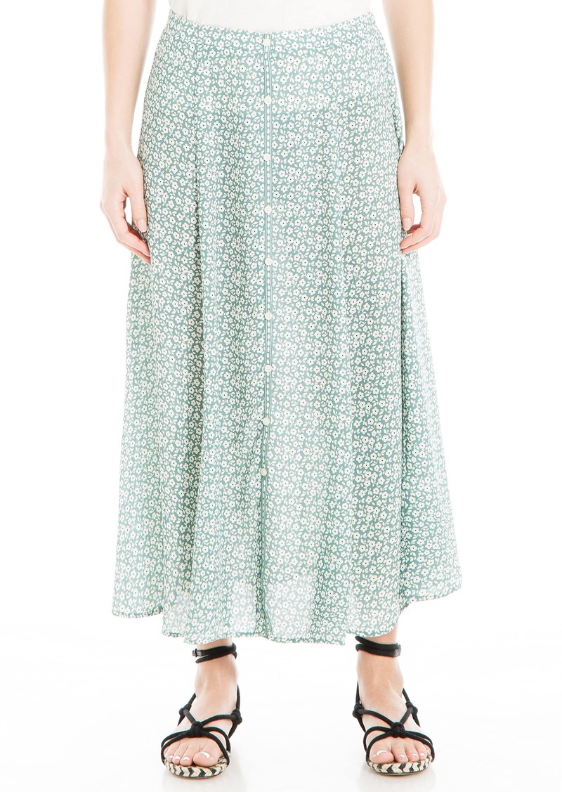 Max Studio Women's Poly Crepe Maxi Skirt with Buttons