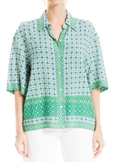 Max Studio Women's Rayon 3/4 Sleeve Button Front Blouse