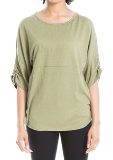 Max Studio Women's Ruched Sleeve Knit Top