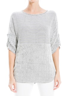Max Studio Women's Ruched Sleeve Knit Top
