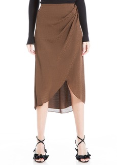 Max Studio Women's Satin Fuax Wrap Skirt
