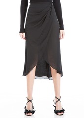 Max Studio Women's Satin Fuax Wrap Skirt  Extra Small