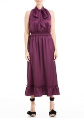 Max Studio Women's Satin Midi Ruffle Dress