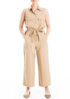 Max Studio Women's Peachskin Tab Sleeve Jumpsuit with Pockets