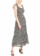 Max Studio Women's Sleeveless Floral Smock Waist Maxi Dress