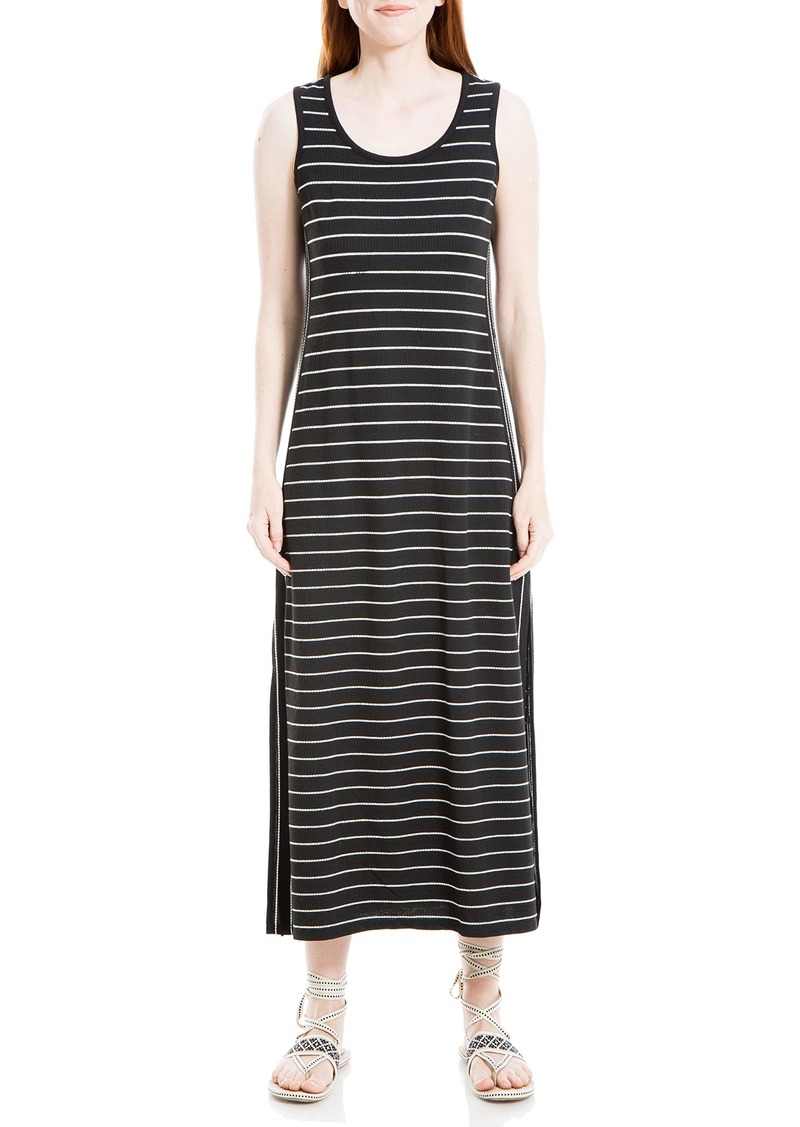 Max Studio Women's Sleeveless Stripe Maxi Knit Dress Black/White-21Se01h0937 Extra Large