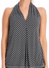 Max Studio Women's Sleevless Printed Matte Jersey v Neck top