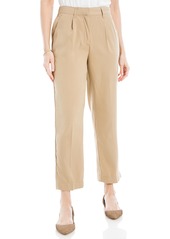 Max Studio Women's Soft Twill Pleated Pant with Pockets