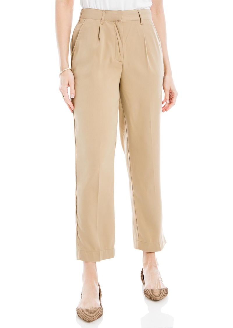 Max Studio Women's Soft Twill Pleated Pants with Pockets US