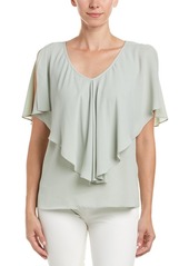 Max Studio Women's Solid Blouse with Ruffle Detail sage