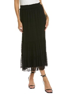 Max Studio Women's Spring 2023 Fashion Everyday Texture Cotton Smocked Casual Flowy Maxi Skirt