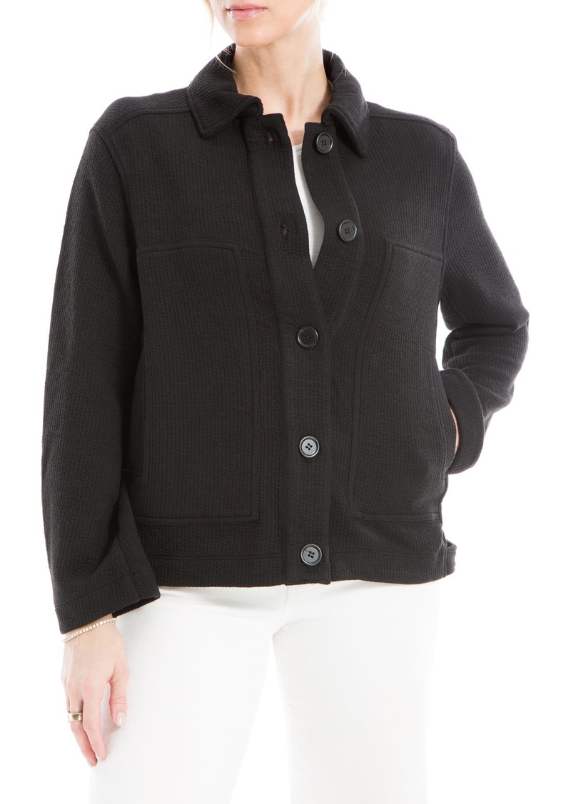 Max Studio Women's Vertical Ribbed Boyfriend Crop Jacket US