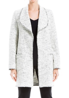 Max Studio Women's Tweed Long Jacket Off-White