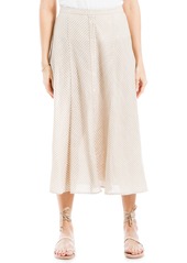 MAX STUDIO Yarn Dyed Button Front Maxi Skirt in Toast/Off White Chevron at Nordstrom Rack