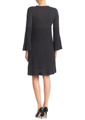 Max Studio Rib Knit Bell Sleeve Sweater Dress
