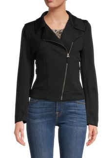 Max Studio Solid Biker Jacket