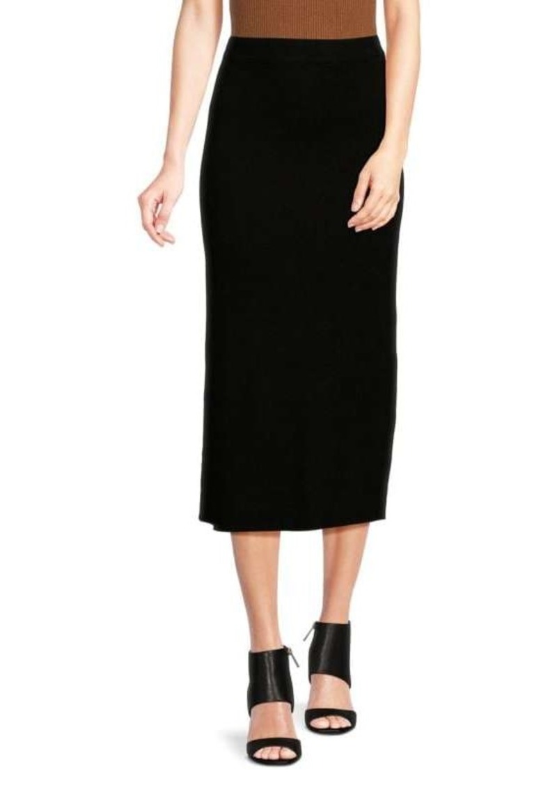 Max Studio Solid Sheath Midi Skirt