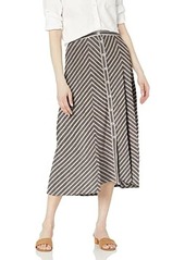 Max Studio Women's Striped Button Front Linen Skirt