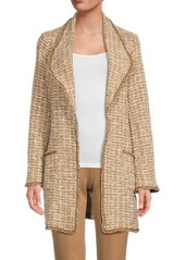 Max Studio Tweed Longline Open Front Jacket