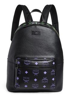 MCM Color Splash Logo Medium Water Repellent Backpack in Dahlia Purple + Summer Green at Nordstrom