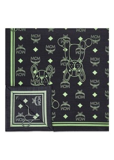 MCM Pup Print Square Cotton & Silk Scarf in Black at Nordstrom