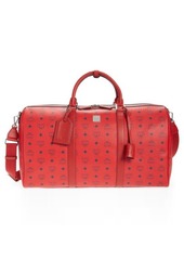 MCM Traveler Visetos Coated Canvas Duffle Bag in Candy Red at Nordstrom