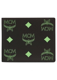 MCM Visetos Faux Leather Wallet in Summer Green at Nordstrom