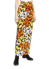 McQ Alexander McQueen Back-Slit Floral Long Skirt