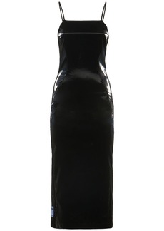 McQ Alexander McQueen High Shine Coated Linear Slip Dress