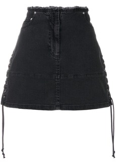 McQ Alexander McQueen lace-up denim mini skirt