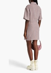 McQ Alexander McQueen - Gingham linen and cotton-blend seersucker mini shirt dress - Pink - XXS