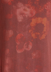 McQ Alexander McQueen - Layered printed scuba and stretch-mesh midi dress - Red - M