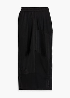 McQ Alexander McQueen - Mesh-paneled woven midi skirt - Black - S