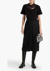 McQ Alexander McQueen - Mesh-paneled woven midi skirt - Black - S