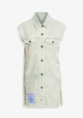 McQ Alexander McQueen - Pleated bleached denim mini shirt dress - Blue - S