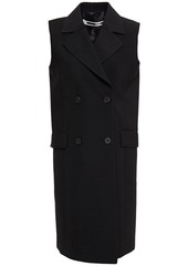 Mcq Alexander Mcqueen Woman Double-breasted Shantung Vest Black