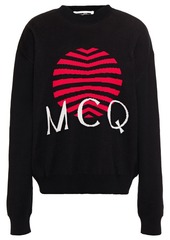 Mcq Alexander Mcqueen Woman Intarsia Cotton Sweater Black