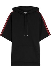 Mcq Alexander Mcqueen Woman Jacquard-trimmed French Cotton-terry Hoodie Black