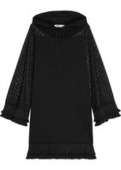 Mcq Alexander Mcqueen Woman Lace-paneled French Cotton-terry Hooded Dress Black