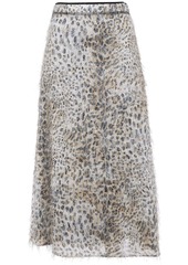 Mcq Alexander Mcqueen Woman Leopard-print Fil Coupé Midi Skirt Animal Print
