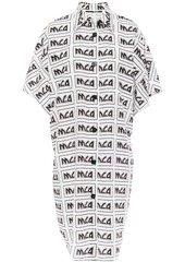 Mcq Alexander Mcqueen Woman Logo-print Woven Shirt Dress Off-white