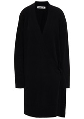 Mcq Alexander Mcqueen Woman Wool And Cashmere-blend Wrap Cardigan Black