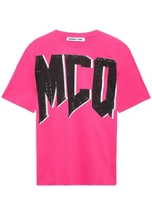 Mcq Alexander Mcqueen Woman Printed Cotton-jersey T-shirt Fuchsia
