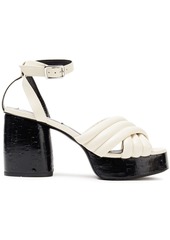 Mcq Alexander Mcqueen Woman Rise Quilted Leather Platform Sandals Ivory